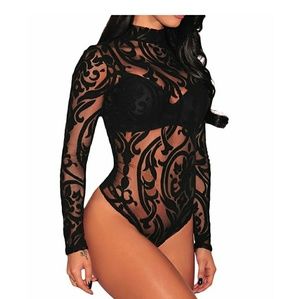 Sheer Long Sleeve Body Suit